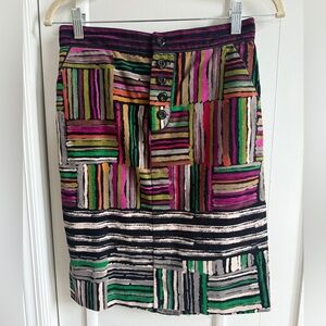 Odille (vintage from Anthropologie) Vibrant Multicolor Striped Pencil Skirt